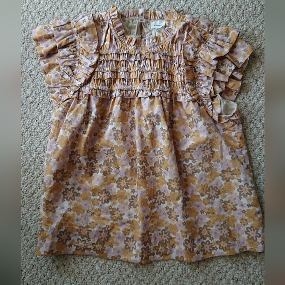 AUREUM Smocked Ruffled floral Blouse size M - Picture 11 of 12